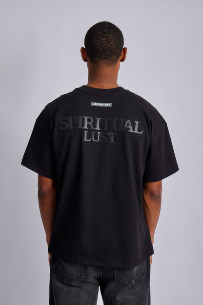 SPIRITUAL LUST HEAVEN BLACK BASIC T-SHIRT